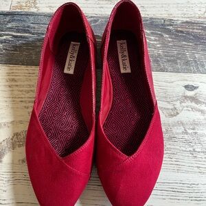 Katie and Kelly faux suede mixed material flats